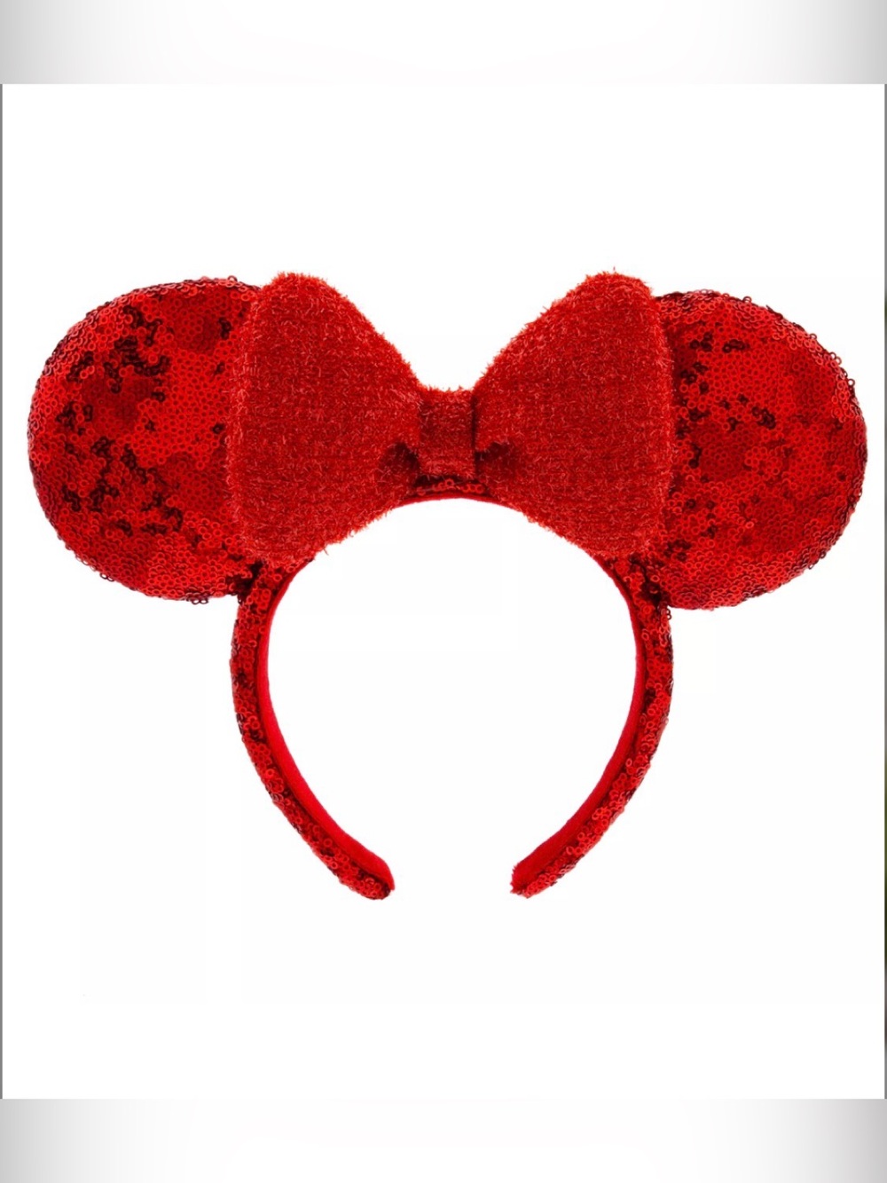 Minnie Mouse Red Sequined Ears Headband for Adults